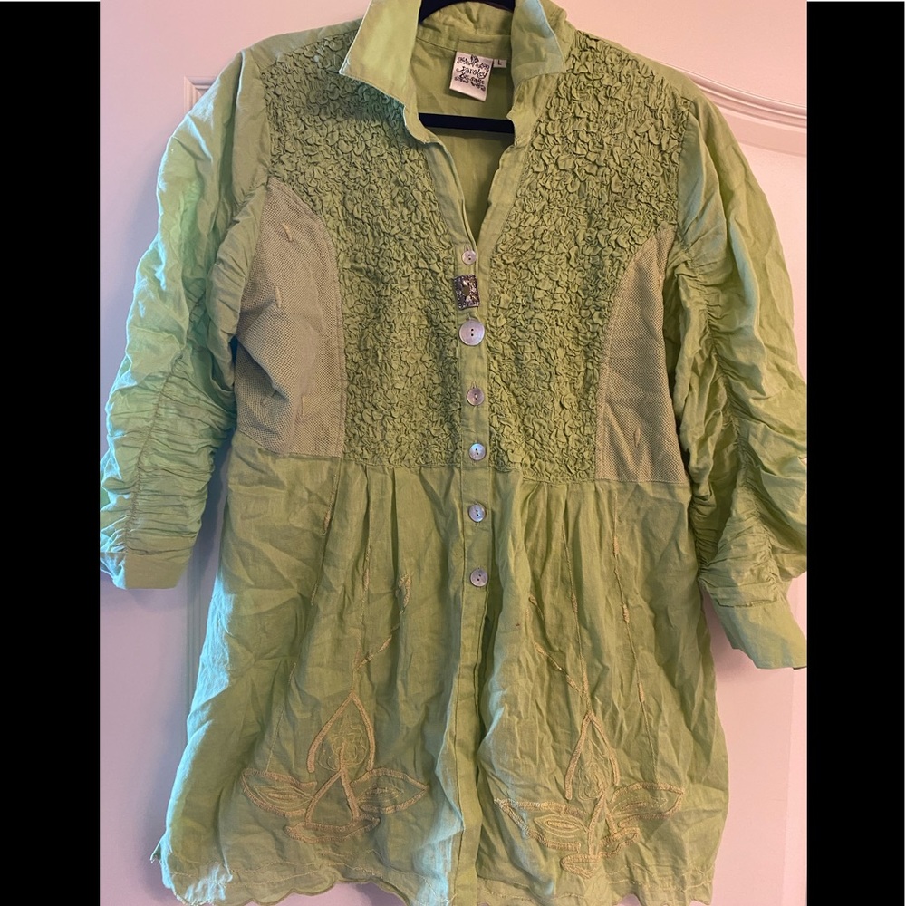 Parsley & Sage Green tunic blouse